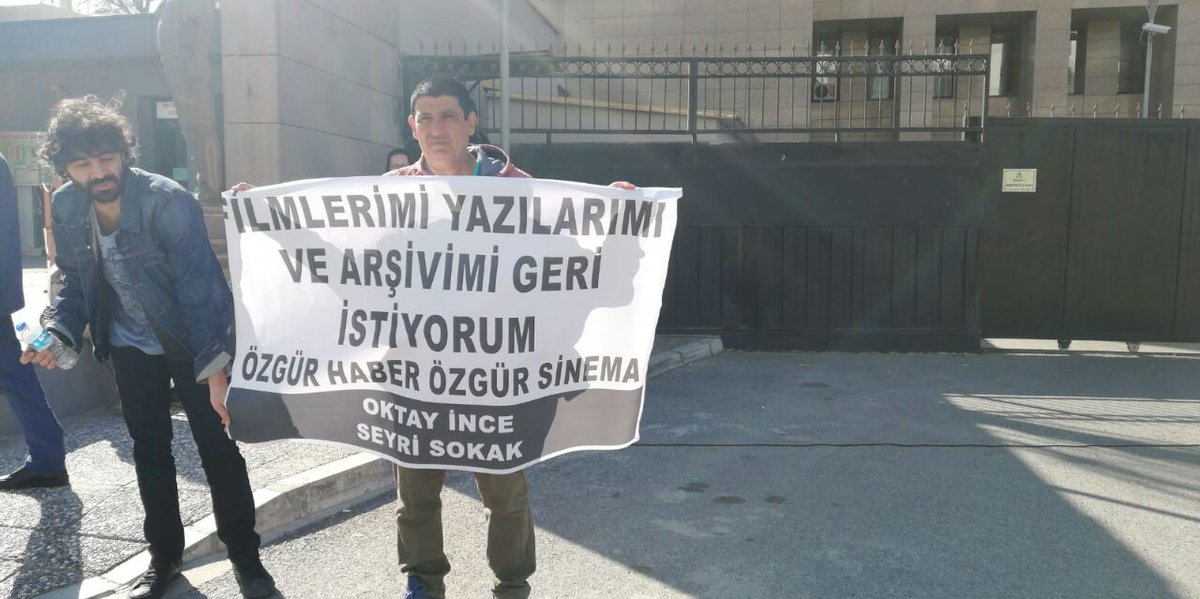 #ÖzgürHaber #ÖzgürSinema
"Filmlerimi, yazılarımı, arşivimi geri istiyorum!"
#Basınaçıklaması-I
Belgeselci videoaktivist Oktay İnce
2 Nisan 2019 
#izmir
-
#FreePress #FreeCinema
#PressStatement-I
Documentarist video-activist Oktay İnce @karahabervideo
April 2 2019
İzmir/#Turkey