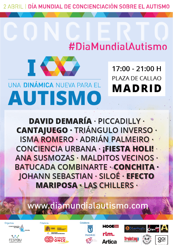 ¡Te esperamos esta tarde en el #Concierto de Callao en #Madrid! De 17 a 21h ¡No te lo pierdas! #DiaMundialAutismo