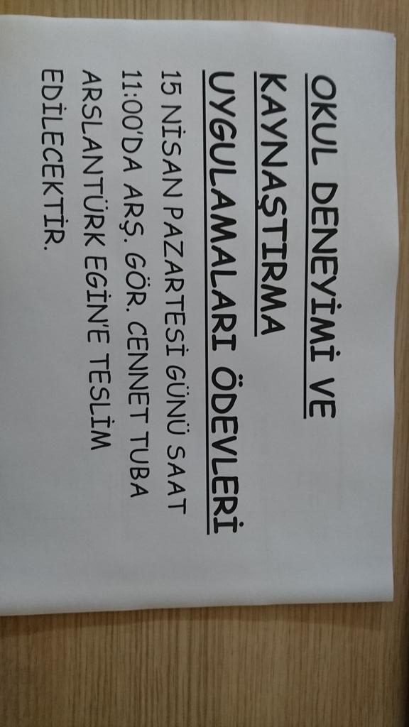 Okul deneyimi ve kaynaştırma uygulamaları dersini alan öğrencilerin dikkatine