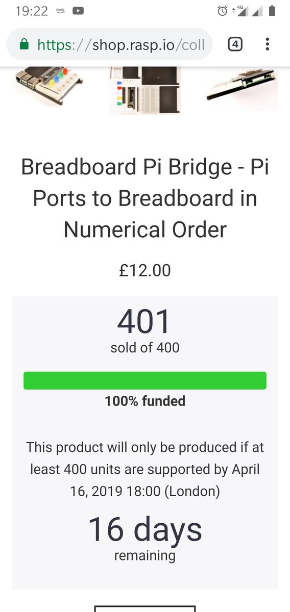 Thanks to all for supporting RasPiO Breadboard Pi Bridge. We reached our target Saturday evening. Still got 2 weeks to run if you want to get in on the action. But now we know "it's going to be a thing". Got very positive comments at #PiWars too
shop.rasp.io/products/bread…