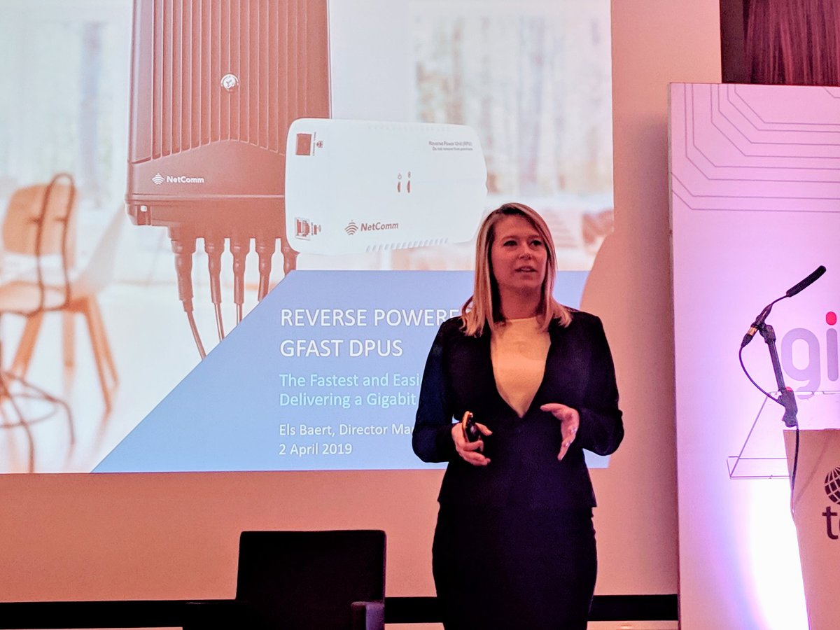 totaltelecom's tweet photo. Now live at #GigabitAccess - @els_baert, Director - Marketing &amp; Communications @NetCommWireless discusses the fastest and easiest way to deliver a #Gigabit: Reverse Powered #Gfast DPUs https://t.co/IpI9qeRdzZ