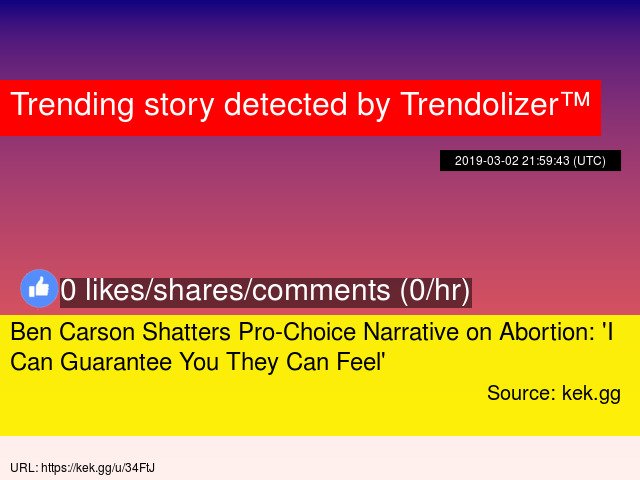 BenCarsonizer's tweet photo. Ben Carson Shatters Pro-Choice Narrative on Abortion: 'I Can Guarantee You They Can Feel' https://t.co/99HOAnkAiX https://t.co/IUIS9OQb6Z