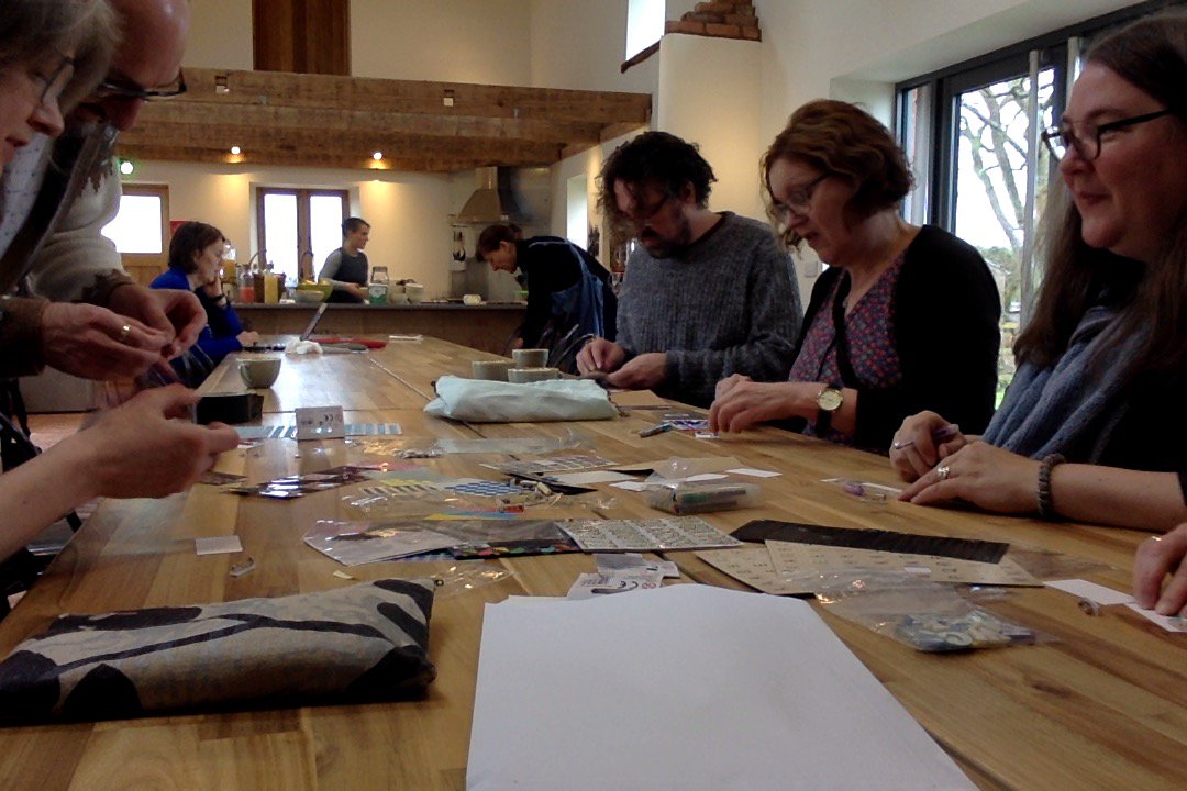 StitchingTgthr's tweet photo. Starting the day as we mean to go on ... DIY badge-making #makingtogether #STworkshop1 https://t.co/Whxi3cE3XI