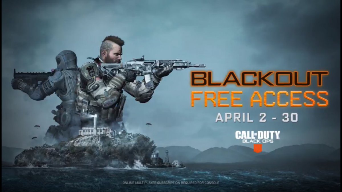 HADES_ELITE's tweet photo. ¡PRUEBA GRATIS BLACKOUT!

Acceso limitado desde el día 2 de Abril hasta el 30 de dicho mes.

A las 19:00 p.m hora peninsular, dará comienzo el acceso gratuito.

Aprovecha esta oportunidad para probar uno de los Battleroyale más esperados por todos.

#cod #xbox https://t.co/rH7XDDZizc
