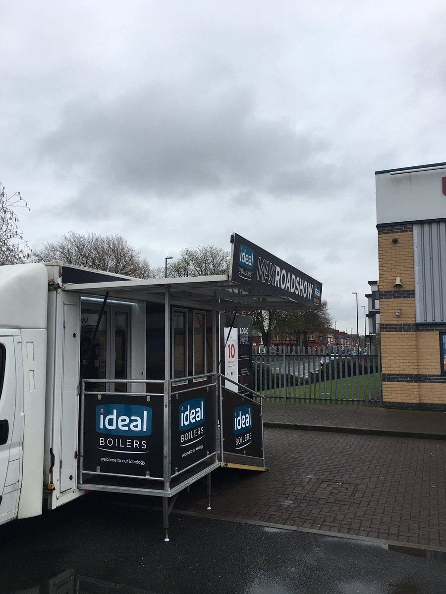 We have Andy from @IdealBoilers with his roadshow! 🔥hot stuff!...Call in and see us #Derby #plumbers & #heatingengineers 🙌🏻👍🏻