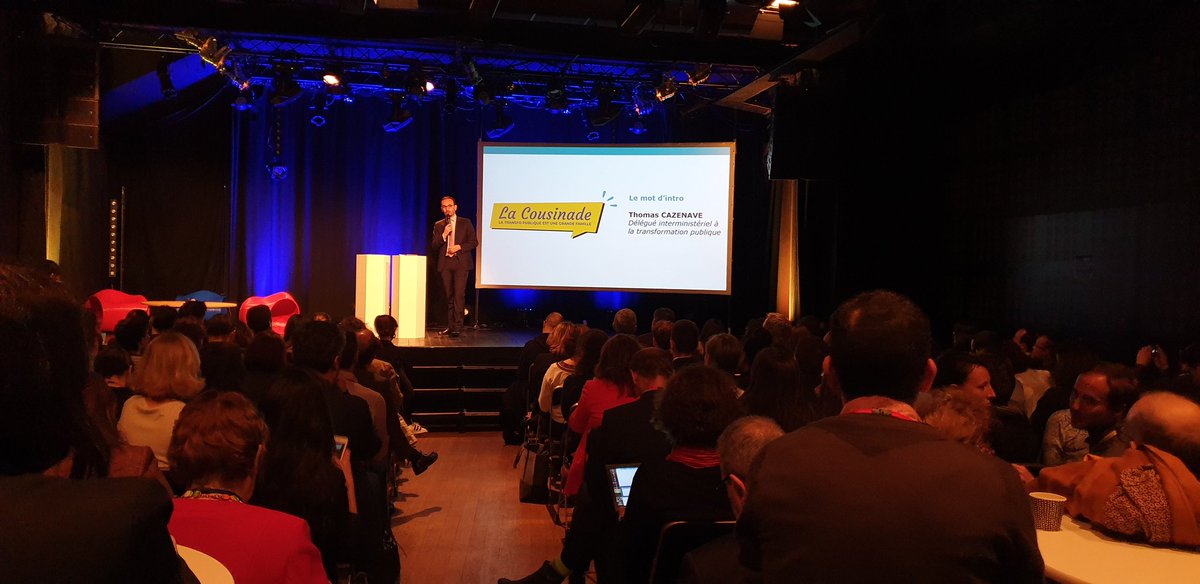T_Cazenave's tweet photo. Très heureux d'ouvrir le rendez-vous annuel des communautés ce matin : c'est en dépassant l'organisation hiérarchique au profit de la coopération et l'entraide que l'on relèvera le défi de la transformation publique ! @_DITP #LaCousinade #Actionpublique2022 https://t.co/zkui0jmLms