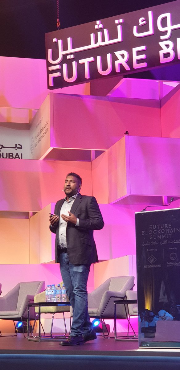PKGulati's tweet photo. Welcome to Dubai - the awesome @VinnyLingham of @civickey at the #futureblockchainsummit #FBS2018  #DxbOnTheBlock #MyDubai - the best treatise on the disruptions via blockchain https://t.co/G0a6mJ9JY5