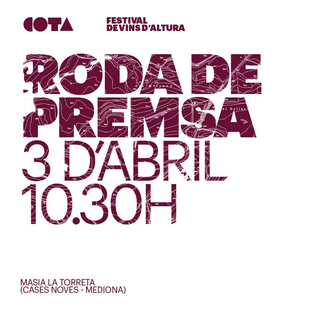 ☝🏻Demà presentem el COTA ☝🏻 A les 10.30h farem una trobada a la Masia La Torreta, lloc que acollirà el festival! ✍🏻 Si encara no heu confirmat o us animeu a venir, escriviu a pgolferichs@vilateral.cat!
-
#cotafest 
#vinsdaltura
#cotavins