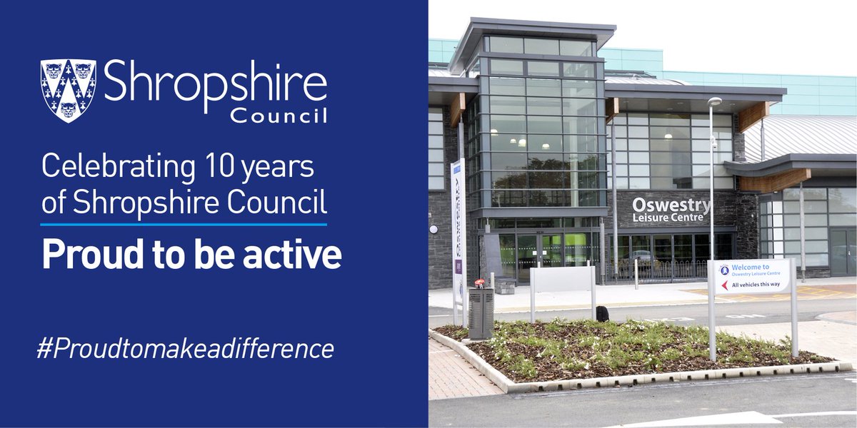 ShropCouncil's tweet photo. In 2011 Oswestry Leisure Centre opened its doors to the public.The state-of-the-art facility boasts two swimming pools, a sports hall, fitness suite, activities studio and multi-function room. #proudtomakeadifference #oswestry @Shropshire_CLTL  https://t.co/IuvSHhQr38 https://t.co/5Wj6SRSQiF