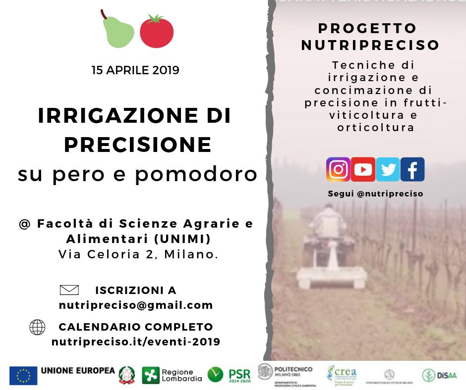 nutripreciso's tweet photo. Il 15 aprile (9,30 - 13,00) incontro di #nutripreciso dedicato alla progettazione dell'impianto irriguo di precisione in frutticoltura e orticoltura 🍅🍐💧 per maggiori dettagli ➡️https://t.co/hU4fkCsKCk https://t.co/CfGG6v9n2D