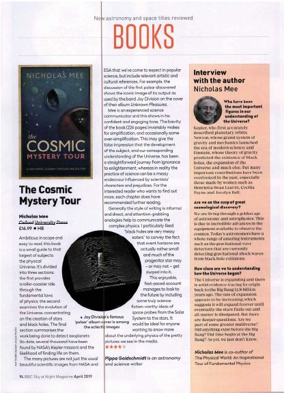 KateShe01599565's tweet photo. "Ambitious in scope and easy to read, this book is a small guide to that largest of subject: the physical Universe” @goldipipschmidt @skyatnightmag.  The Cosmic Mystery Tour by Nicholas Mee is this week’s #OUPPR #BookoftheWeek, https://t.co/LOujL0bn9M https://t.co/5yCVlSyHar