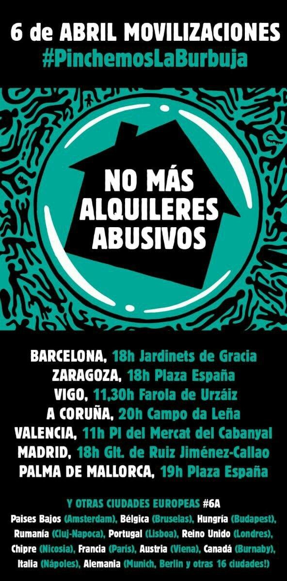 bcnencomu's tweet photo. La especulación es un fenómeno global, y las luchas por unos alquileres justos también empiezan a serlo. Este sábado, en 20 ciudades del mundo, #PinchemosLaBurbuja https://t.co/nDVsENilQF