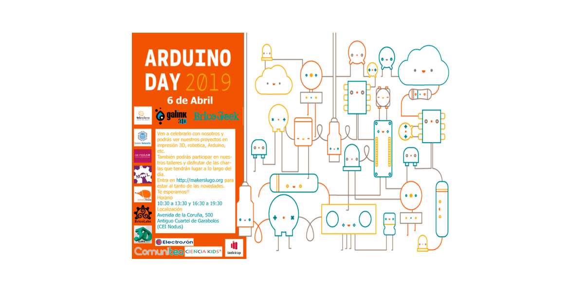 Agasol_SwL's tweet photo. Lembra! O #ArduinoDay Lugo 2019, organizado por @makerslugo, será este sábado 6 de abril https://t.co/Yr0Q3VmuhB https://t.co/ixfeTIfjbF