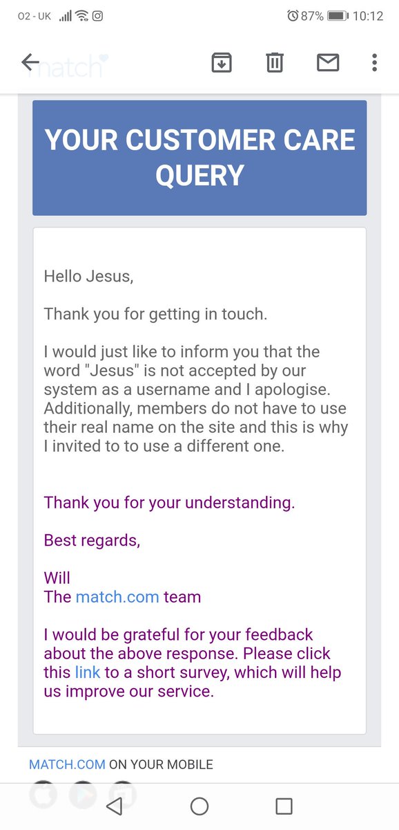 JesusGV86's tweet photo. I'm not going to be fake and hide behind a profile and screen pretending to be someone I'm not. It's my name and I want to use it as my Username! So stop being patronising @match and just sort it!!

#IamJesu #Discrimination https://t.co/iU0D8ZYCz6