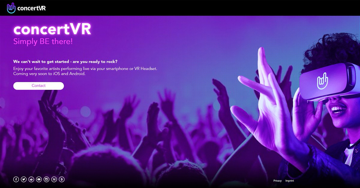 We are working on our new website comming soon, as well as on our App. 

Be curious about our new digital appearance and visit us on concertvr.io

#blockchain #concertvr #VirtualReality #wacken #futuretech #cryptocurrency #futuretechnology #blockchainnews
