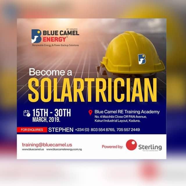 John_binho's tweet photo. The Solartrician training at @bluecamelenergy has been an awesome experience. Knowledge was gained: Solar panels, inverters, batteries, solar charge controllers and the likes. #BlueCamelEnergy https://t.co/GUJxgiAa5k