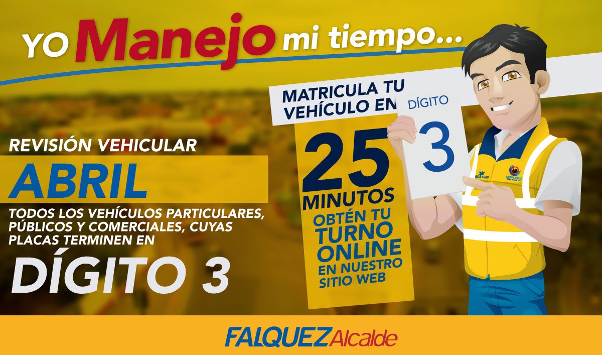 Matricula a tiempo tu vehículo, evita multas y aglomeraciones. #ManejaTuTiempo