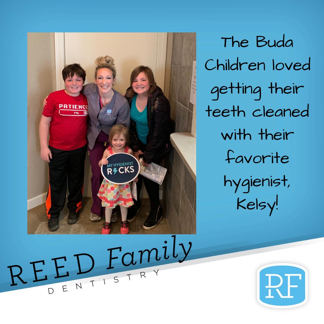 ReedDentistryTN's tweet photo. We love our sweet Buda family! All of our hygienists ROCK! Call to schedule your child's cleaning today! #notjustteeth #myhygienistrocks #ReedFamilyDentistry #901 #MillingtonTN #CovingtonTN https://t.co/RcxeZjmv7S