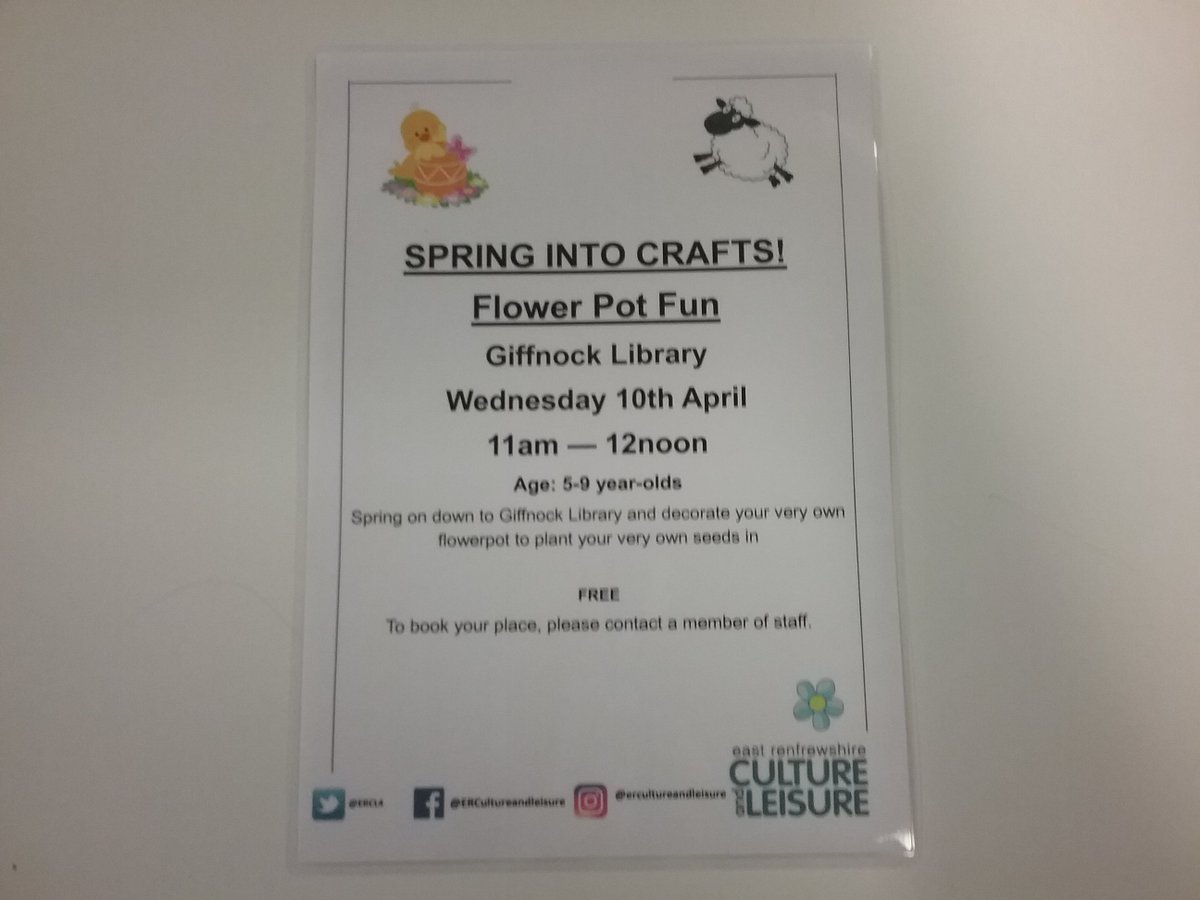 Ercultureandleisure On Twitter Spring Into Crafts At Giffnock