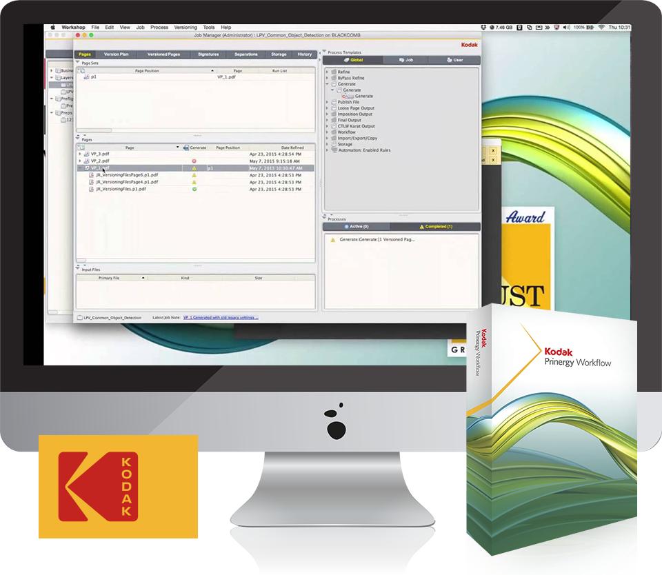 Le flux de production @KodakPrinergy vous offre un contrôle en temps réel sur vos travaux : sa mise en place vous offre des gains d'efficacité qui vous confèrent un avantage compétitif en diminuant les délais et les coûts, tout en améliorant votre productivité. 🖥️🖨️