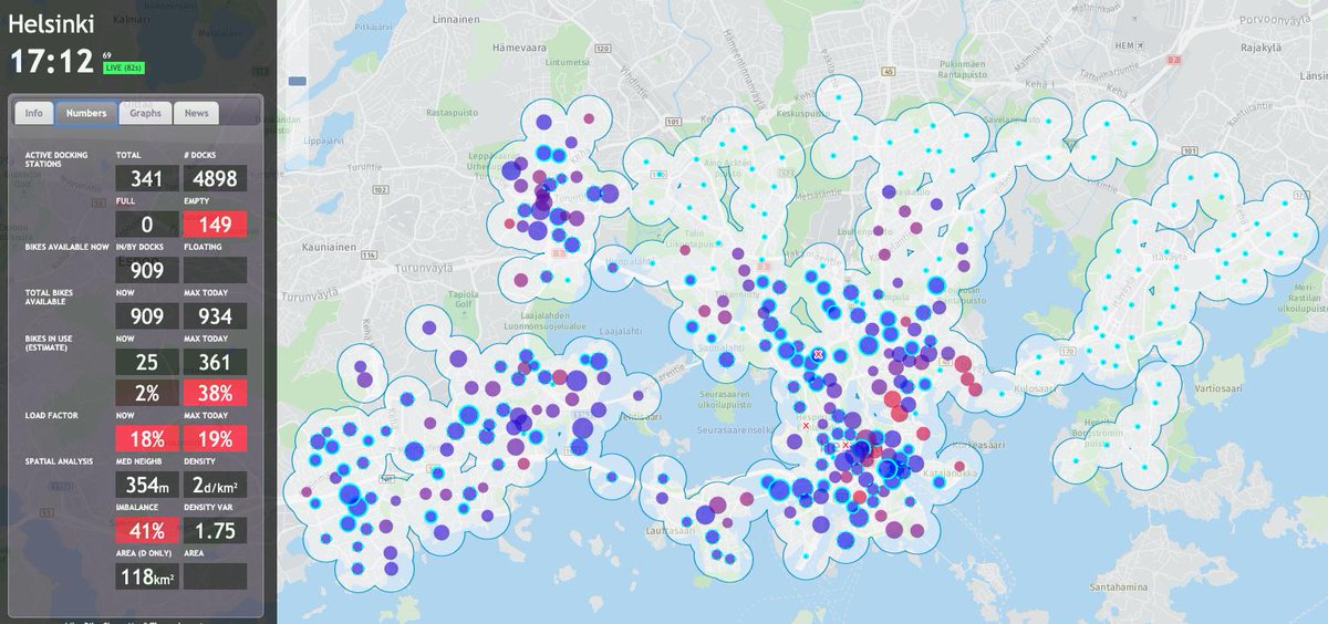 Helsinki’s bikeshare, HSL City Bikes, wakes up again for the cycling season, after a long winter hibernation. It will further extend north-eastwards to Kaakkoinen, Latokartano, Vartiokylä, Pitäjänmäki and Oulunkylä in May. Live map of docking stations at bikes.oobrien.com/helsinki/