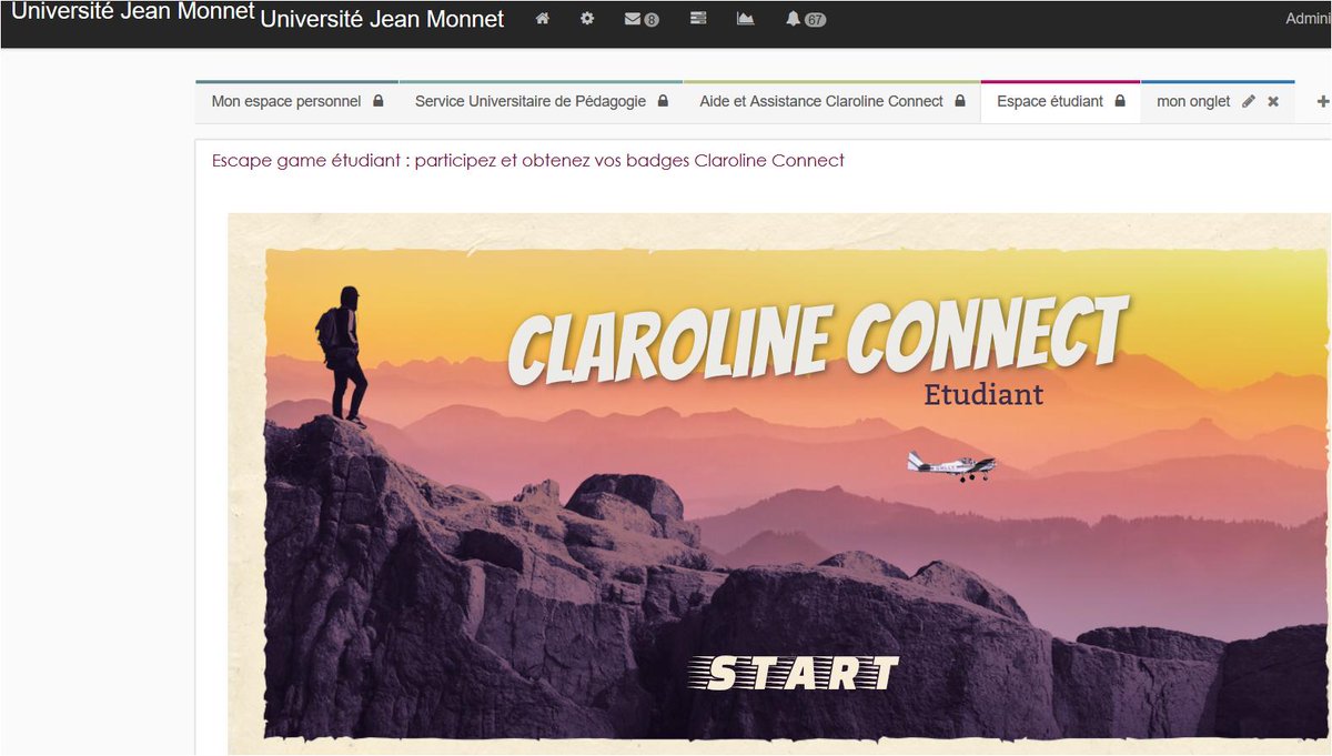 AlainFAYOLLE1's tweet photo. un #escapegame intégré à #ClarolineConnect #LMS @Univ_St_Etienne pour accompagner les #etudiants avec leurs usages #numerique @ChristeleGouy https://t.co/9E0znzMl7G