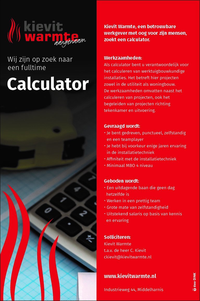 Wie wordt de opvolger van Arie Vroegindewij? Onze gewaardeerde calculator - projectleider die binnenkort met de VUT gaat.