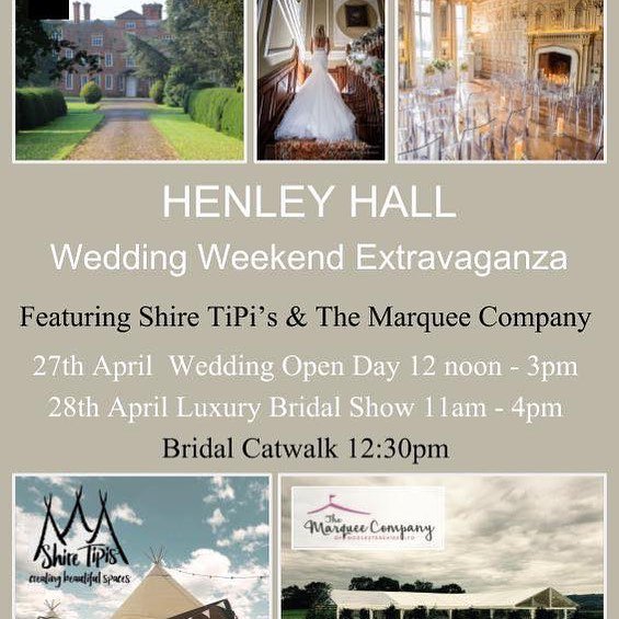 LittleWrenEvent's tweet photo. Henley Hall,Ludlow #wedding Extravaganza! 27th/28th April #weddingfair. #henleyhall #shiretipis #themarqueecompanyofworcester  Catwalk, Bars, Pizza, &amp; Outdoor Entertainment #shropshire #bewdley #worcester #shrewsbury #hereford  #weddings #weddingshow #weddingvenue  #engaged https://t.co/OI1hhesMfc