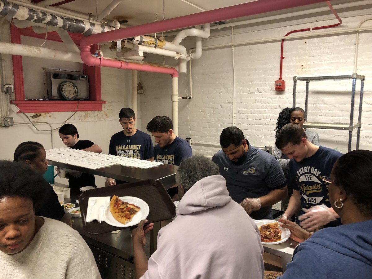NoahValencia1's tweet photo. Yesterday, @GallaudetBison men’s basketball team volunteered to serve the homeless women who experienced domestic violence at House of Ruth. It was a great experience being able to volunteer for a greater good. After all, that’s what the sports is all about. Helping others. https://t.co/dveN8CwjkU
