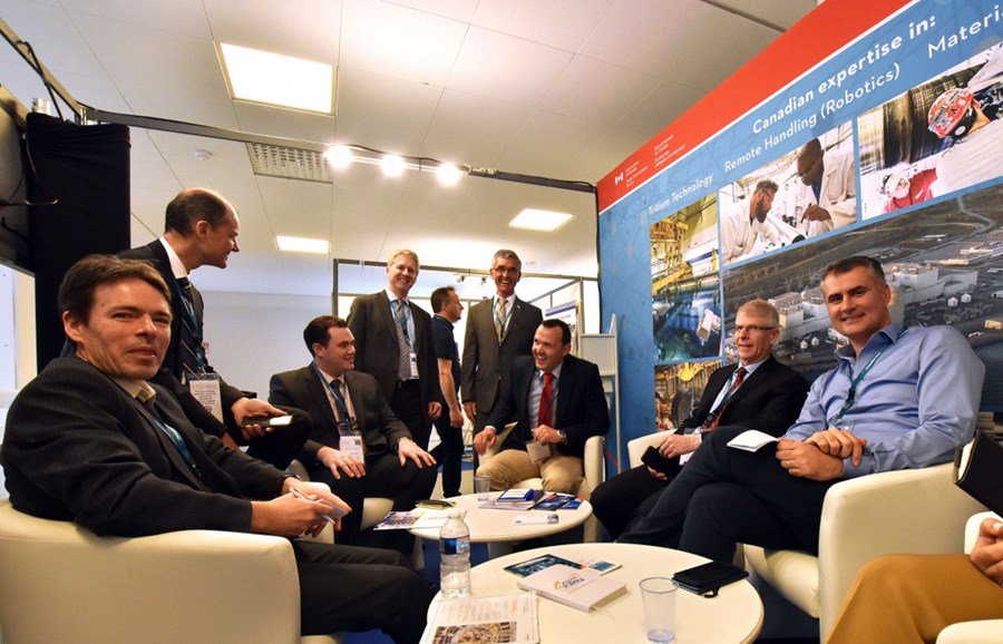 iterorg's tweet photo. Canada and #ITER are exploring possibilities of a future collaboration - a large delegation with many specialists was present at the recent #IBF19. They also visited ITER prior to the business meeting and met ITER DG Bigot. https://t.co/LHPoU2Xcs4 #WeAreITER https://t.co/bEO0bhbSgv