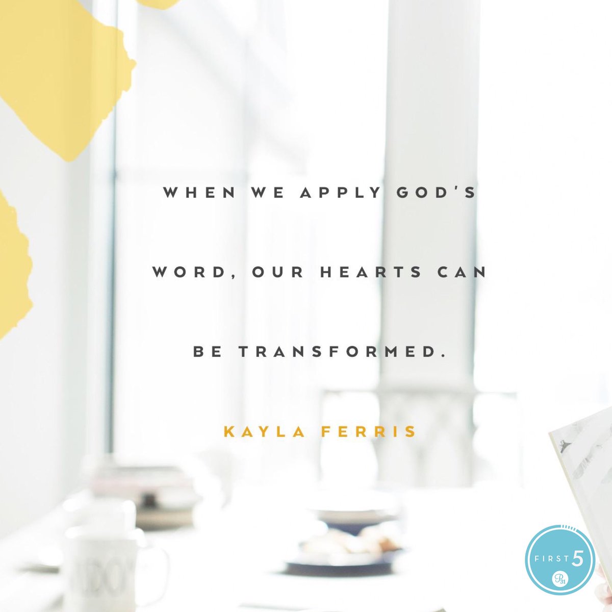 DeYoungTish's tweet photo. Our heart for God will be evident in our hands. If He is first, our actions will prove it.|Kayla Ferris #First5 @First5App https://t.co/z7oYxrR0Hx