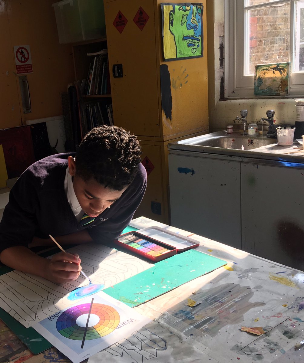TBAPArt's tweet photo. Great work from learners this week working with warm and cool colour schemes ! https://t.co/DqF4UolWTh
