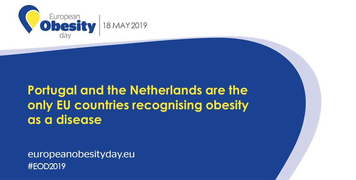 In spite of the fact that #obesity is a chronic disease, only TWO countries in the #EU recognise it as such. #EOD2019 is raising awareness of the causes and consequences of #obesity. Multi-stakeholder action is key to tackling #NCDs 
Learn more: buff.ly/2GYZLUk