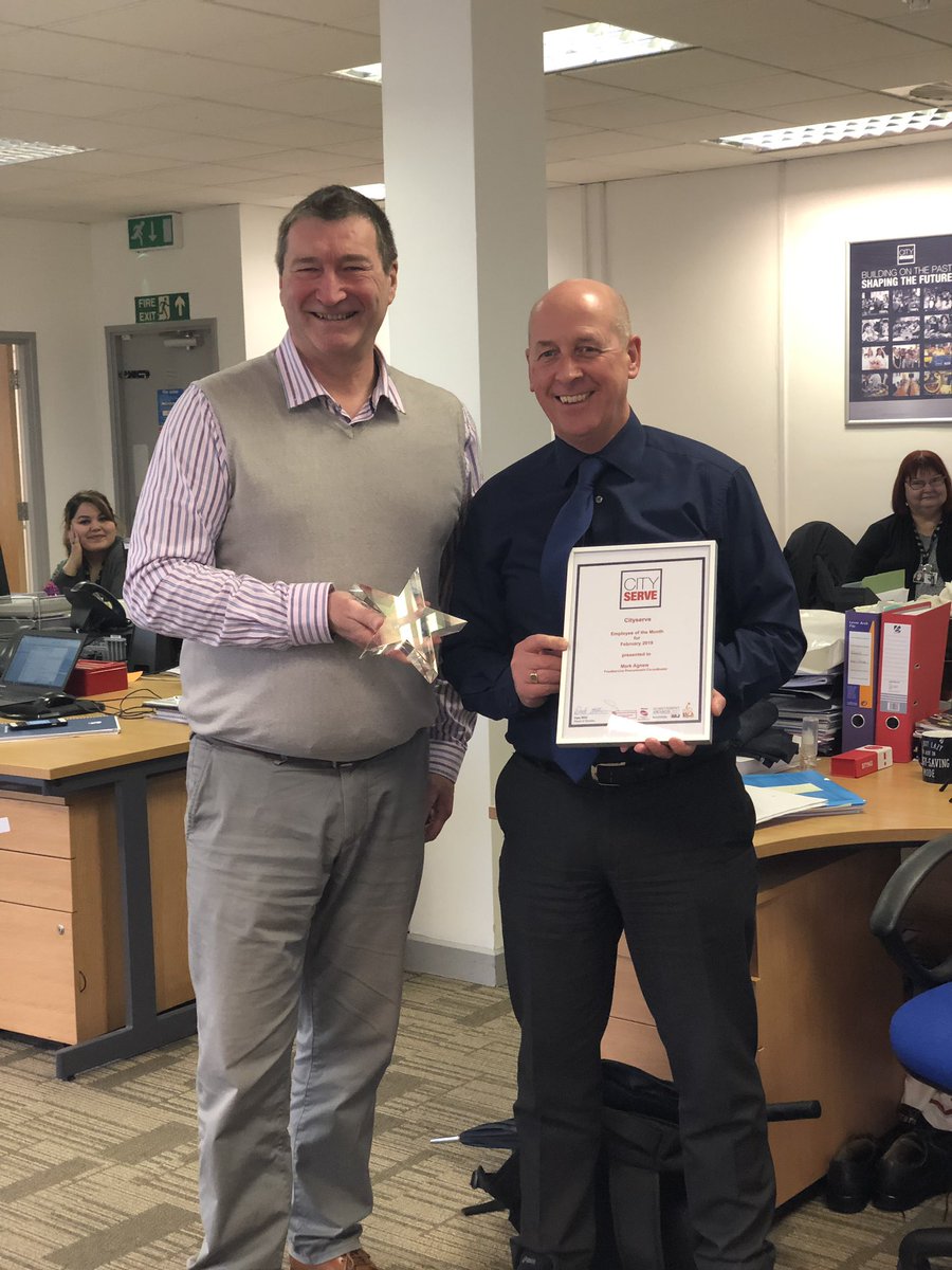 LoveCityserve's tweet photo. Congratulations to Mark Agnew @CityserveP on winning the EOTM February! #star #hardwork #welldone #thankyou https://t.co/Ri2hrr008I