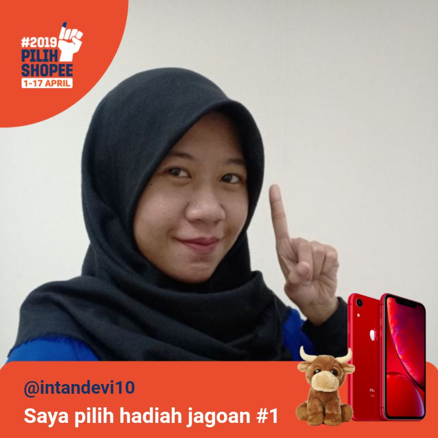 deviintan95's tweet photo. Yukkk ikutan Hadiah dari Shopee 😇
Saya pilih hadiah jagoan # 1! Yuk pilih hadiah jagoanmu juga untuk memenangkan iPhone XR + boneka menarik.#PilihShopee #HadiahJagoan1 https://t.co/BAs7adaW1r https://t.co/dzWIfvno6L