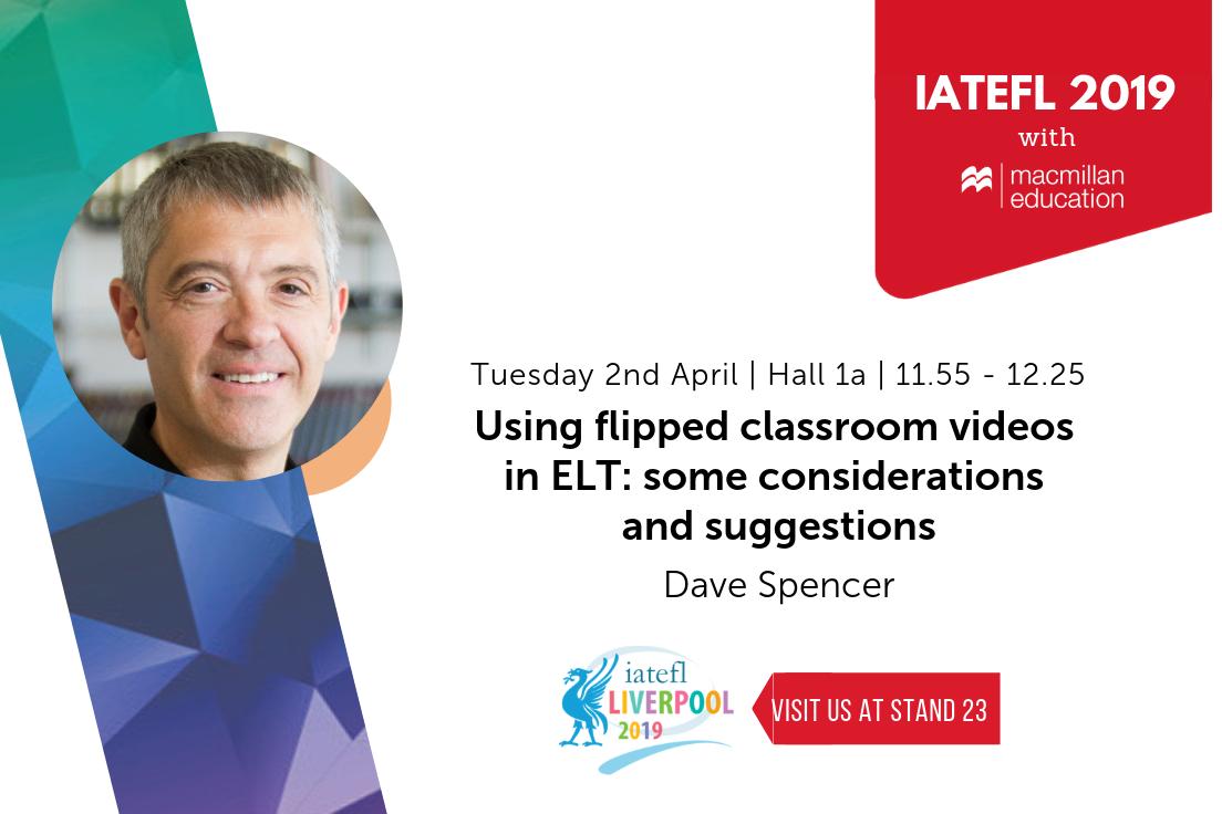 MacmillanELT's tweet photo. Grab your coffee and make your way to Hall 1a to join Dave Spencer today at 11:55 👇#iatefl2019 #FlippedTeaching https://t.co/lgy4NrWpRf