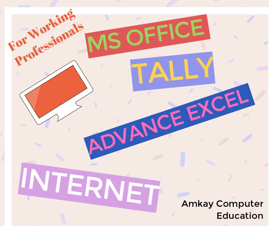 AmkaySoftware's tweet image. #WorkingProfessionals #Softwarewebdevelopment #Corportaetraining #Digitalmarketing #mobileapplication #comouterTraining #Websitedevelopment #computercourses #Android

For Only Working Professionals
Amkay Computer Education
Contact: 9327104511 / 9327396757