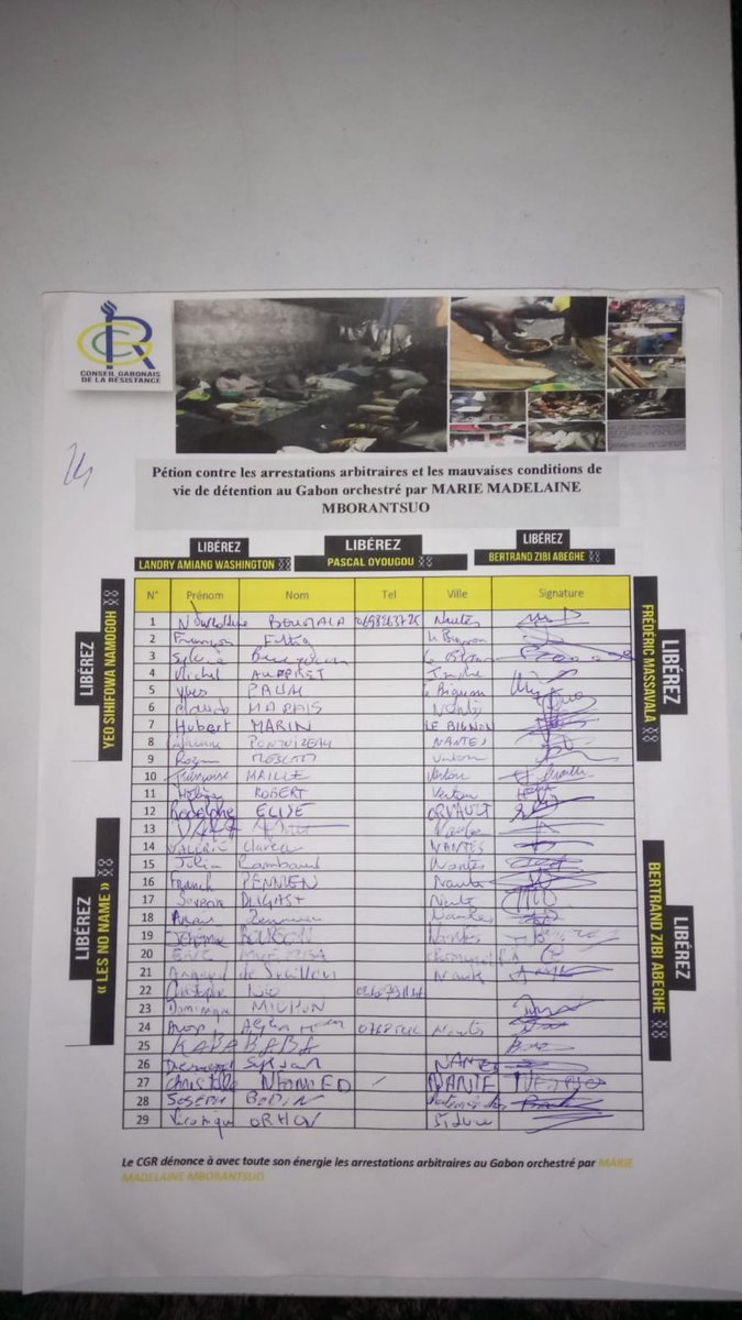 CGR__'s tweet photo. Pétition papier signé  par des résistants, des sympathisants, des personnes voulant l’état d Droit au Gabon,afin d délivrer le peuple gabonais d l’oppression politique instaurer par le pouvoir en place. Aide nous lutter en signant la pétition électronique  https://t.co/8APT462XaT https://t.co/gClyqeq1sR