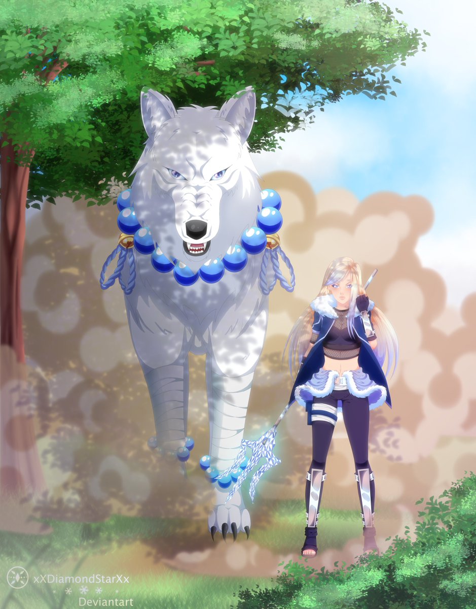 XDiamondStarXx's tweet photo. Finally again my Naruto Oc Sahra Mikazuki ! 
This time with her summoning animal Ōkami, a wolf :) 

I hope you like it ♥  

Speedpaint: https://t.co/5FOkSc8SUd

Original: https://t.co/LAIOIsUMUz

#Naruto #Summoning #NarutoOc #OwnCharacter #SahraMikazuki #wolf #jutsu #shippuuden https://t.co/5eIZTK3cIa