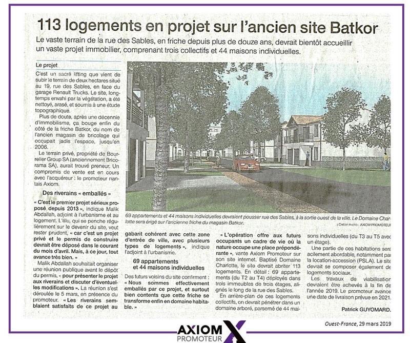 AxiomPromoteur's tweet photo. « Des riverains emballés », une mairie de @larochesuryonfr satisfaite et partenaire du projet. 👍🏻 Bel article de @OuestFrance85 qui montre que tous les voyants sont au vert pour poursuivre le travail en #Vendee ! 🙂💪🏻 https://t.co/GbaCcZqf7e