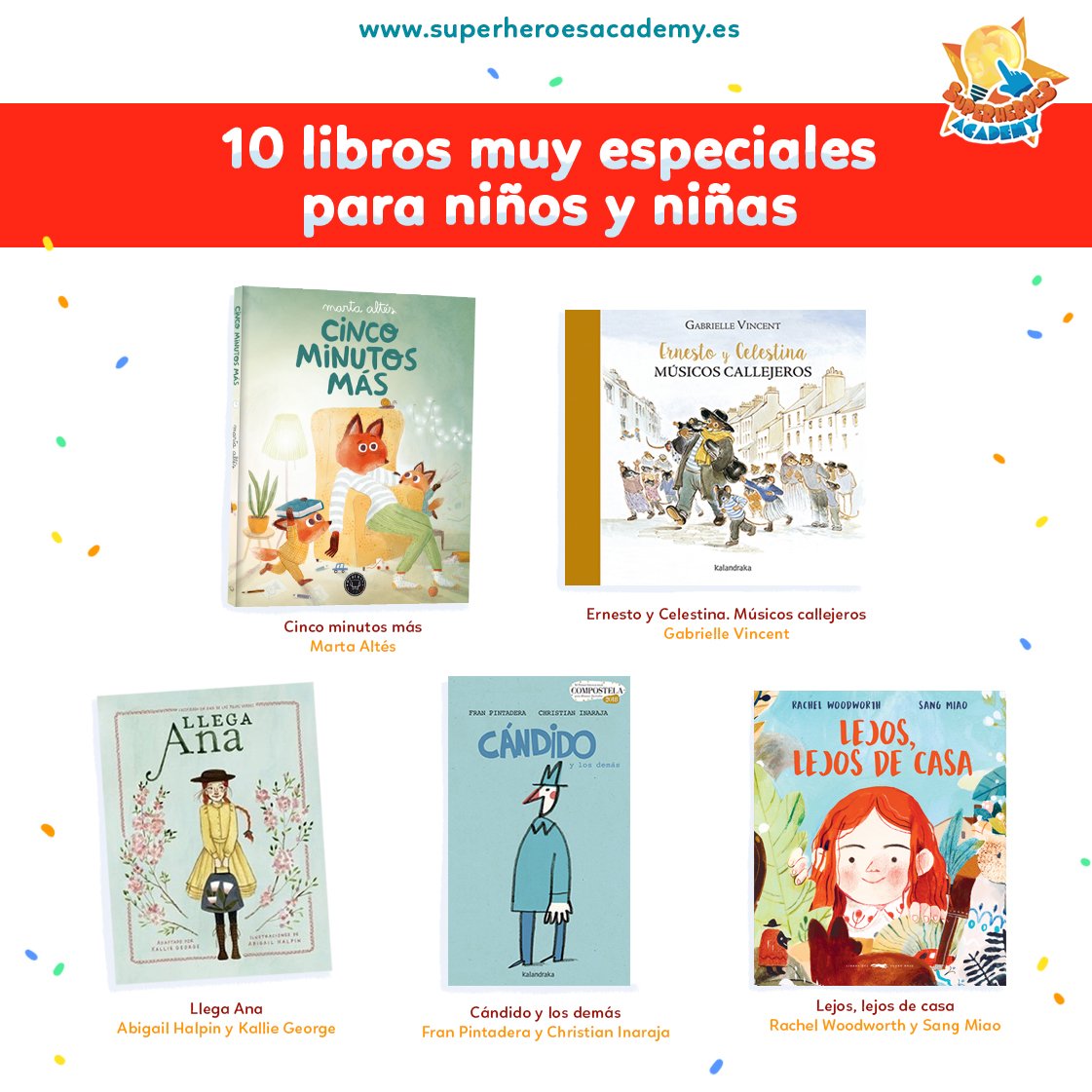 AppSuperheroes's tweet photo. Hoy es el Día del libro infantil y queremos dejaros los mejores libros para niños y niñas en el último artículo del Blog 👦👧 ¿Lo celebramos como se merece y empezamos un capítulo? 📖 https://t.co/UfVQroi8A5  #SuperheroesAcademy #AprenderEsDivertido #AppKids #AppEducativa https://t.co/1PegXazMFt
