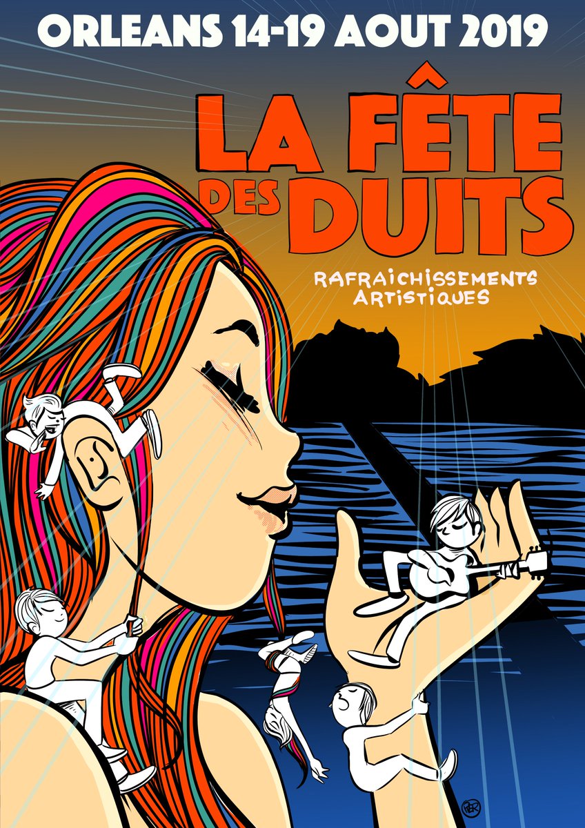 FeteDesDuits's tweet photo. @FeteDesDuits, rafraîchissements artistiques, du 14 au 19 août 2019 à #Orleans. (Affiche #Pierlucagalvan)  https://t.co/S0sbPZrTIf https://t.co/B2X3USPESF