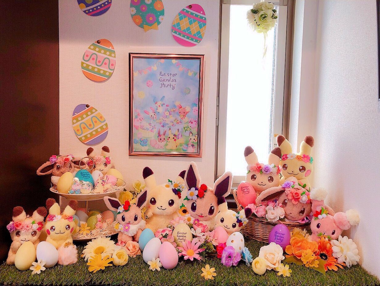 真弥 1y 19年イースター完成 靴箱の上でワイワイガヤガヤ ポケモン ピカチュウ イーブイ ミミロル ぬいどり ぬいぐるみ撮影60分一本勝負 T Co U4a6vbz7hv Twitter