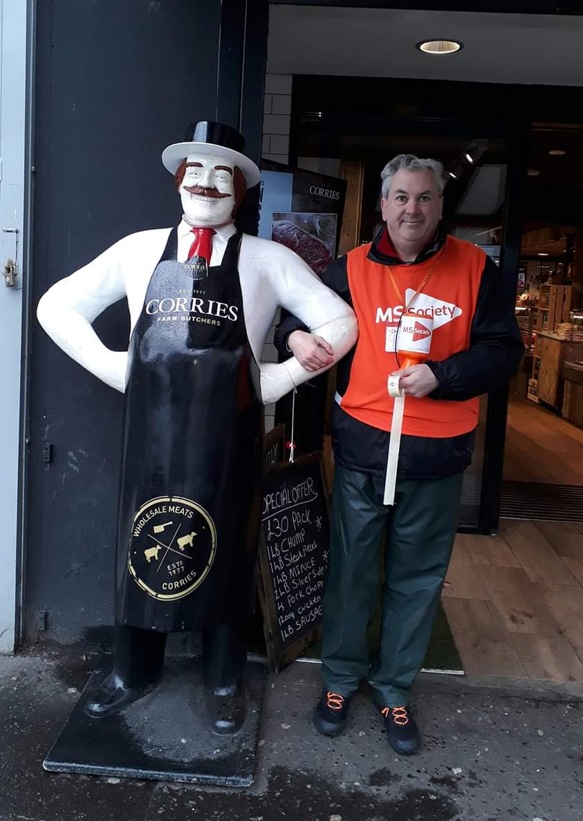 Multiple Sclerosis Community . Monday 4th March 2019 . Corries Farm Butchers. Ormeau Road. Belfast. £67.95. Thank you very much to everyone who donated to support people living with Multiple Sclerosis in Northern Ireland .
