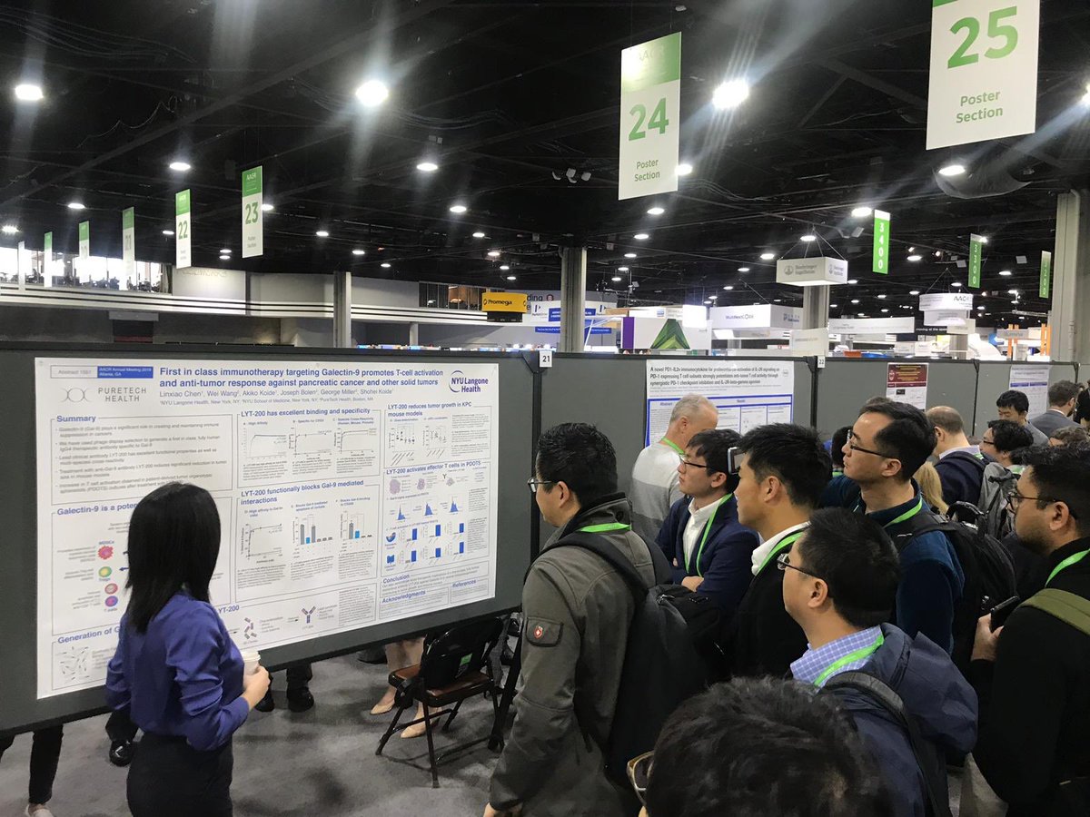 PureTechH's tweet photo. Our team is at the American Association for Cancer Research (@AACR) Annual Meeting this week to present 2 scientific posters detailing our internal #immunooncology programs #cancer #galectin9 #Tcells #AACR2019 https://t.co/9g0ApYlm70 https://t.co/4X8tHf9z0s