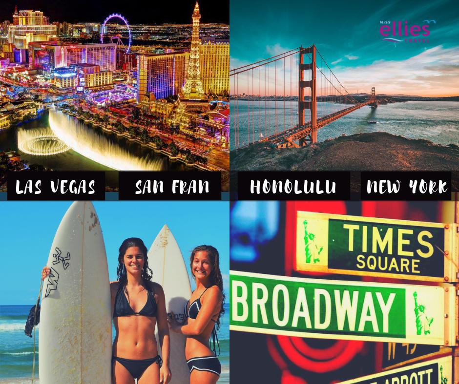 ★  Las Vegas | San Francisco | Honolulu | NYC  ★ 
FROM £2189pp
★ Depart Manchester 28th January 20
★ 3 Nights Vegas | The Luxor
★ 3 Nights San Francisco |  Sir Francis Drake
★ 6 Nights Honolulu |  Hilton Hawaiian Village
★ 3 Nights New York | Maxwell

📲👉 0161 746 84 84