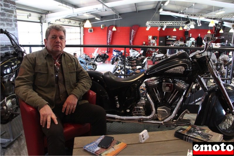 emotocom's tweet photo. Pascal Potrel, le patron de #Indian91 est la moto depuis toujours et avec la marque US #Indian depuis 2013 https://t.co/9d8dxfrQEm https://t.co/7xBmMpTm7r