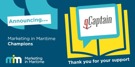 MiMCrowd's tweet photo. This week we are announcing the MiM Champions!
First up is @gCaptain 
Their mission is to promote communication &amp; social networking among the maritime community while bringing insight into important issues &amp; breaking news.
Visit their website https://t.co/frhVrzzxwl 
#mim2019 https://t.co/ZlY8THmYvb