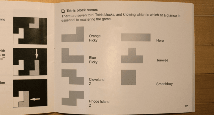 hfijoey's tweet photo. Sooo... @vecchitto discovered that the blocks in Tetris have names (according to the original instruction booklet). "Smashboy" is my favourite. https://t.co/RnWI5xCv8D #PleaseLetThisBeReal https://t.co/aIfHZyWZGQ