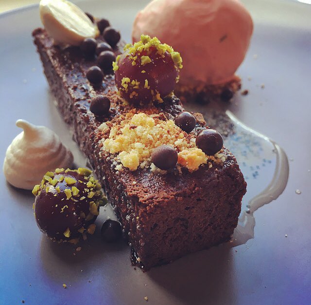 wezwatts's tweet image. Dark chocolate mousse cake, biscotti crumb, ameretto syrup, cherry &amp;amp; rosemary ice cream.@ThePostBoxPerth @Callebaut_UKIE #feedyoueyes